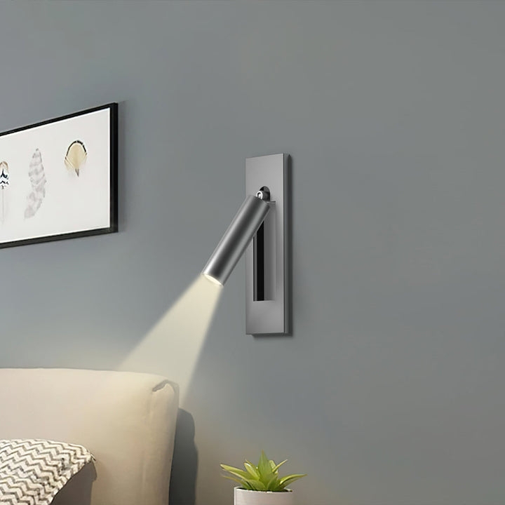 Recessed Wall Sconce: Matte Grey Fold Away Cylindrical Design