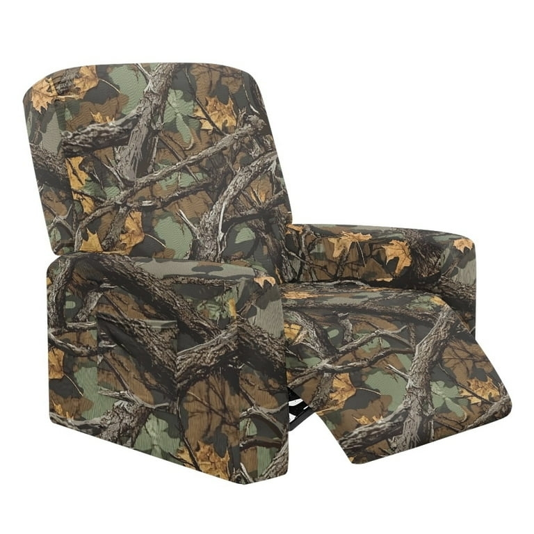 Recliner Cover: Pocketed Recliner Protector with Woodland Forest Print