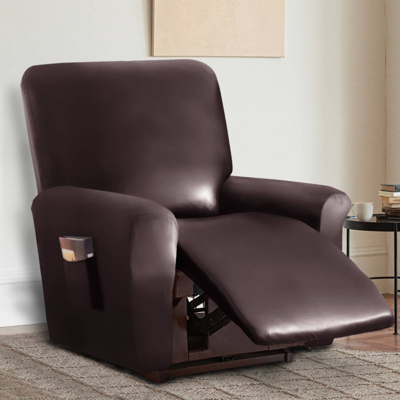 Recliner Slipcover Leather-Like Material Form-Fitting Design