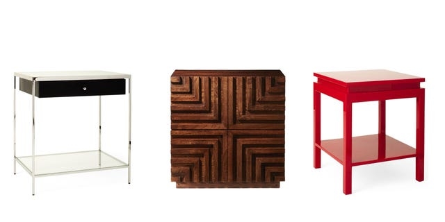 Red Lacquered Side Table Eclectic Designer Nightstands High Gloss