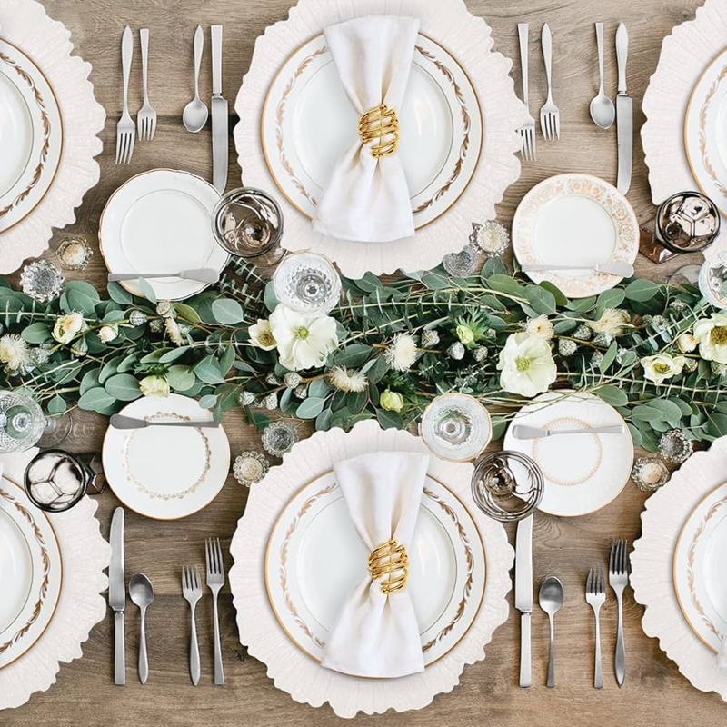 Reef White Charger Plates with Scalloped Edge for Modern Classic Table