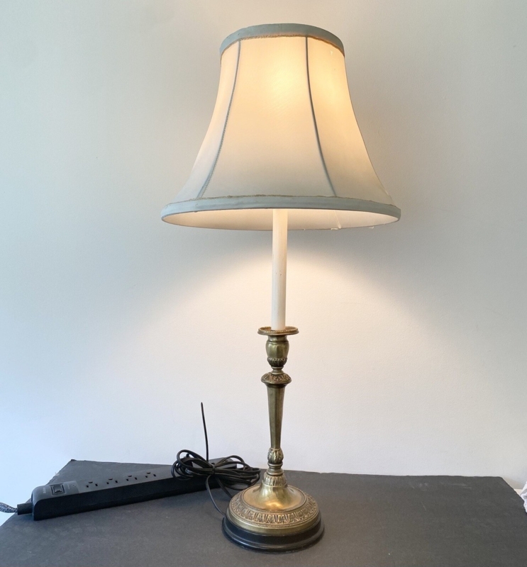Regency Table Lamp: Ornate Relief Base with Piped Empire Shade