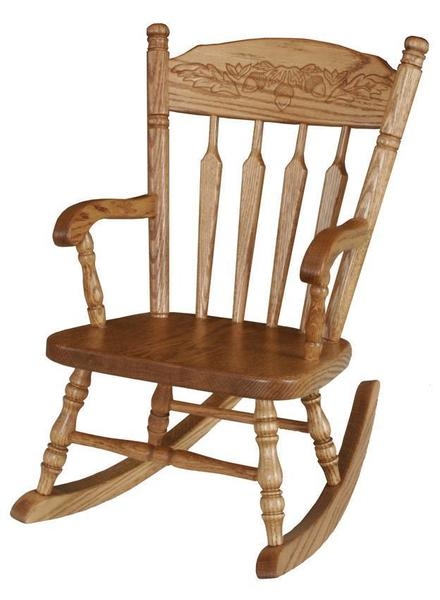 Rocking Chair Acorn Back Design Honey Brown, Amish Childs Rocking Chair (75 chars)