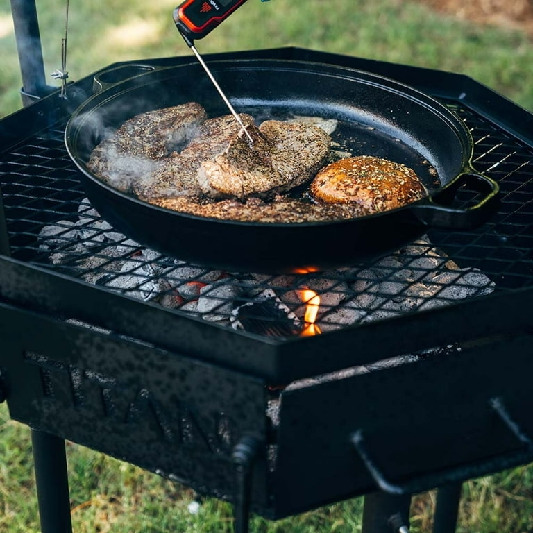 Santa Maria Style Grill Adjustable Mesh Grate Cast Iron Skillet