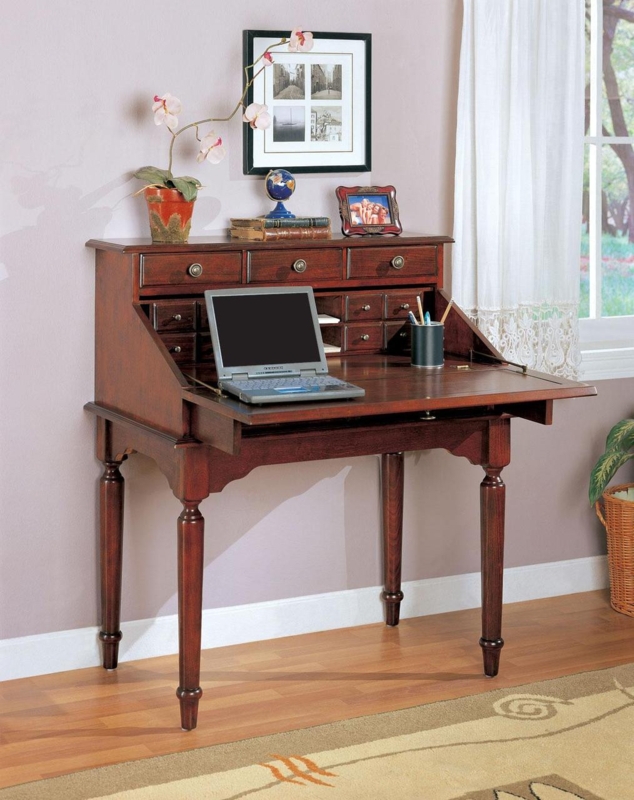 Secretary Desk featuring Turned Spindle Legs and Drop Front