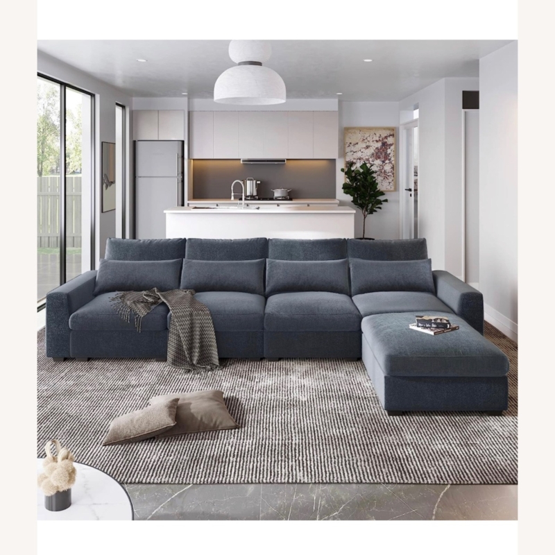 Sectional Sofa in Storm Gray with Chaise Extension