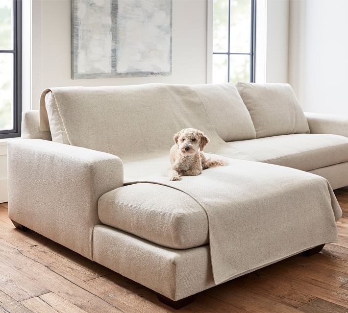 Sectional Sofa Warm Oatmeal Textured Woven Furniture Throw
