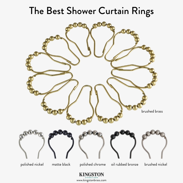 Shower Curtain Ring Teardrop Shape Roller Balls Smooth Glide