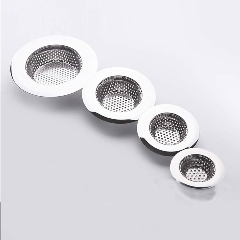 Sink Strainer Set, Graduated Sizing, Polished Wide Flat Rim
