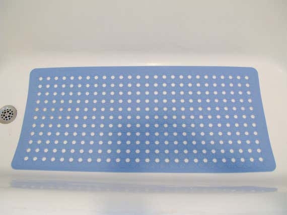 Sky Blue Bathroom Accessory, Perforated Mat with Suction