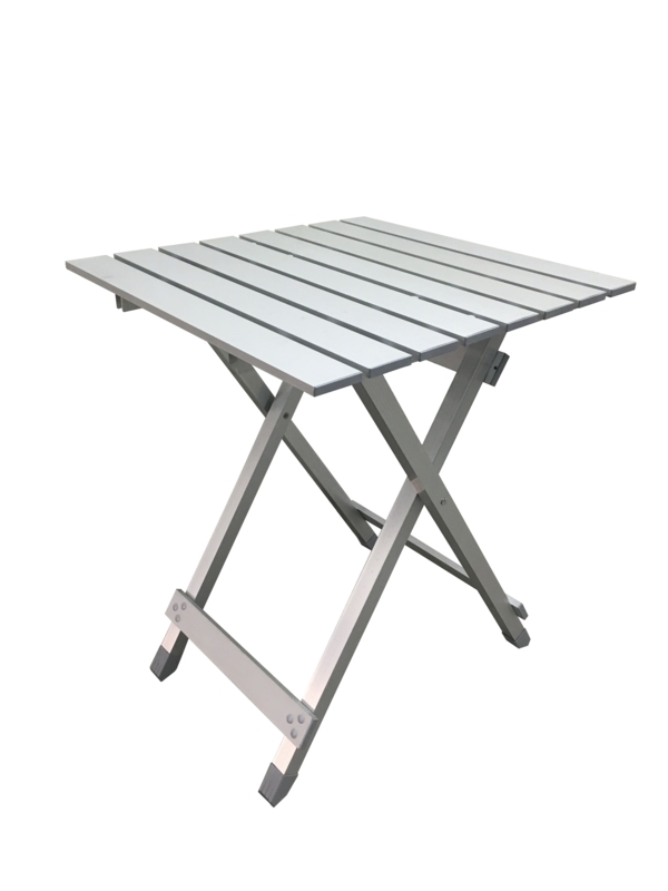 Slatted Aluminum Camping Table with X-Frame Legs