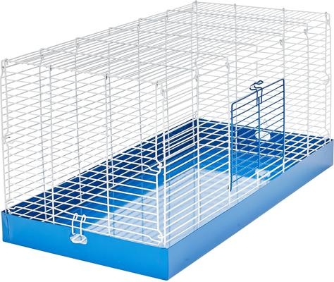 Small Animal Cage Cobalt Blue Base with Side Access Door