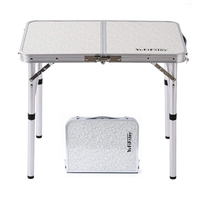 Small Folding Camp Table with Briefcase Style Design and Handle