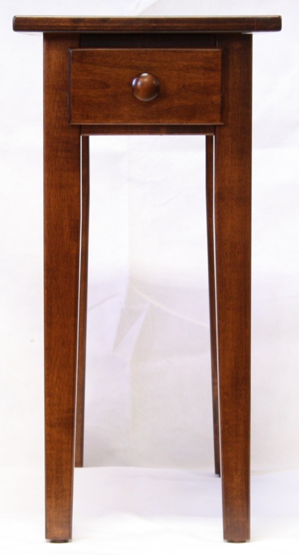 Small Space End Table Tapered Legs Wooden Knob Overhanging Top