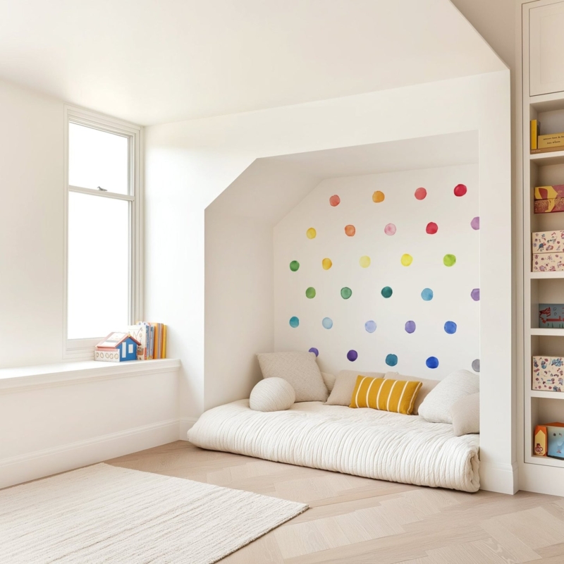 Small Watercolor Rainbow Wall Decals, Peel and Stick Dots
