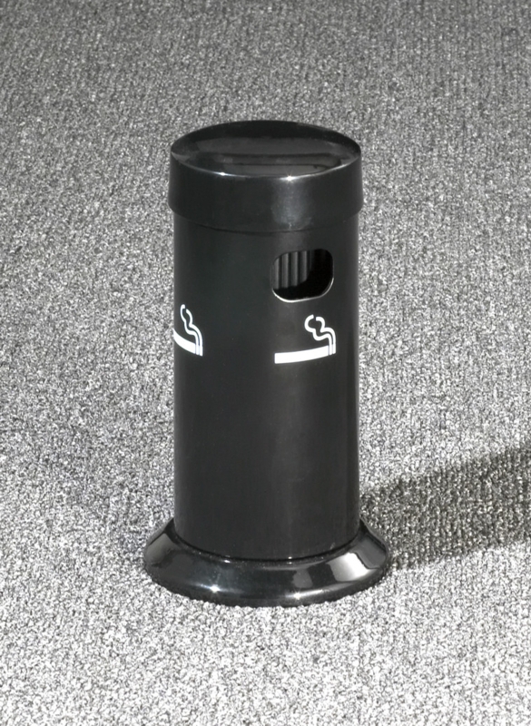 Smokers Ashtray Cigarette Graphic Glossy Black Finish Side Disposal