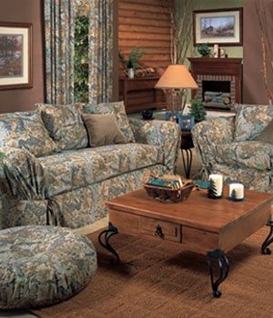 Sofa Set: Camo Living Room Set with Matching Ottoman and Lodge Style