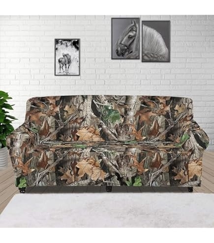 Sofa Slipcover: Branch Print Couch Cover with 3D Nature Motif