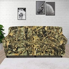 Sofa Slipcover: Outdoorsy Marsh Camouflage Slipcover with Stretch Fit