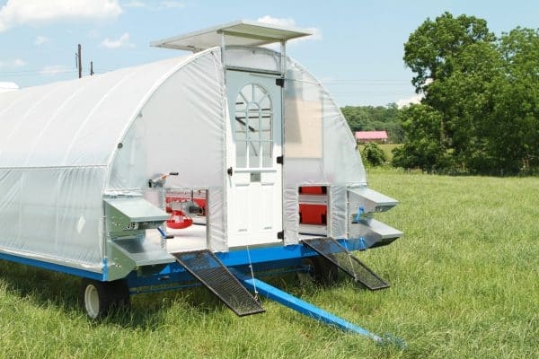 Solar Powered Mobile Chicken Tractor with Translucent Roof