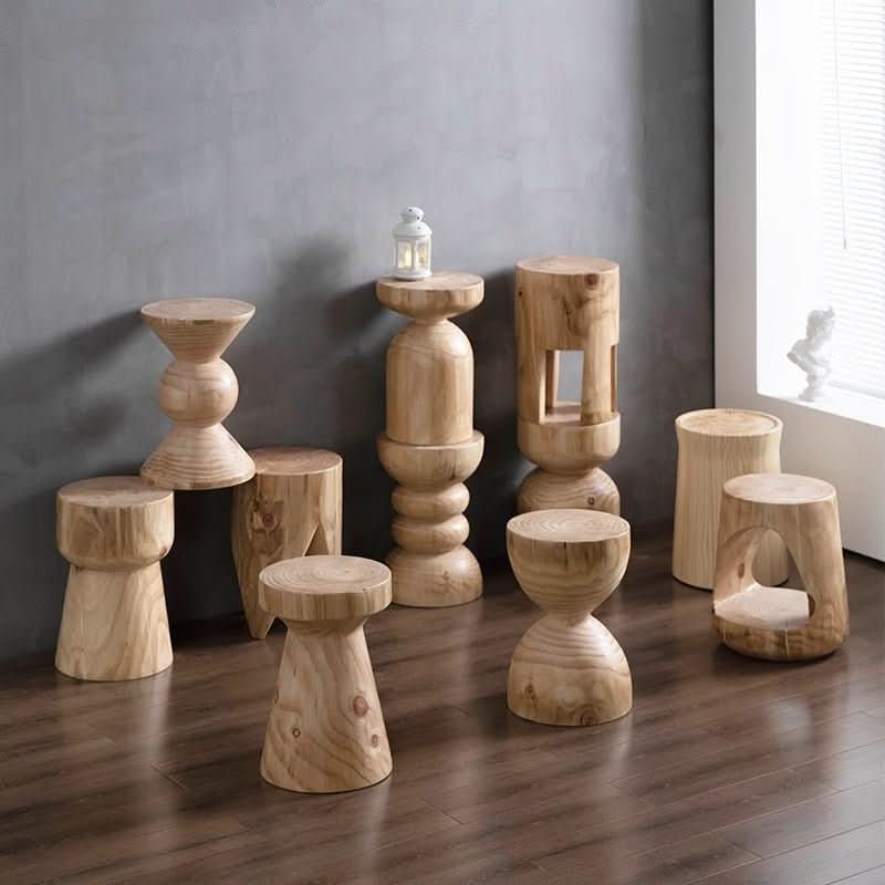 Solid Wood Stools, Customizable Size  InnerUnionHome