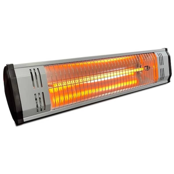 Space Heater Horizontal Mount Brushed Metallic Amber Glow Quartz