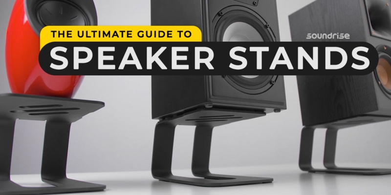 Speaker Stand C Shaped Frame Cantilever Design Slotted Platform Metal
