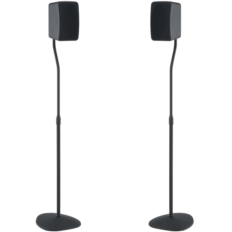 Speaker Stand Curved Neck Adjustable Height Slender Profile Pair Set