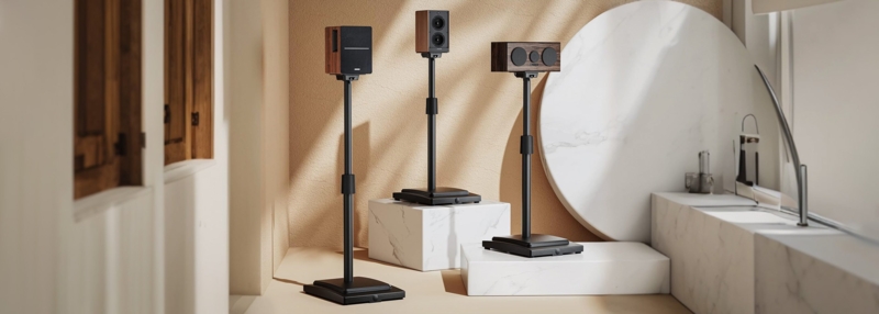 Speaker Stand Locking Collar Telescoping Pole Adjustable Metal Base