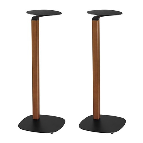 Speaker Stand Offset Top Slim Profile Wood Metal Contrast