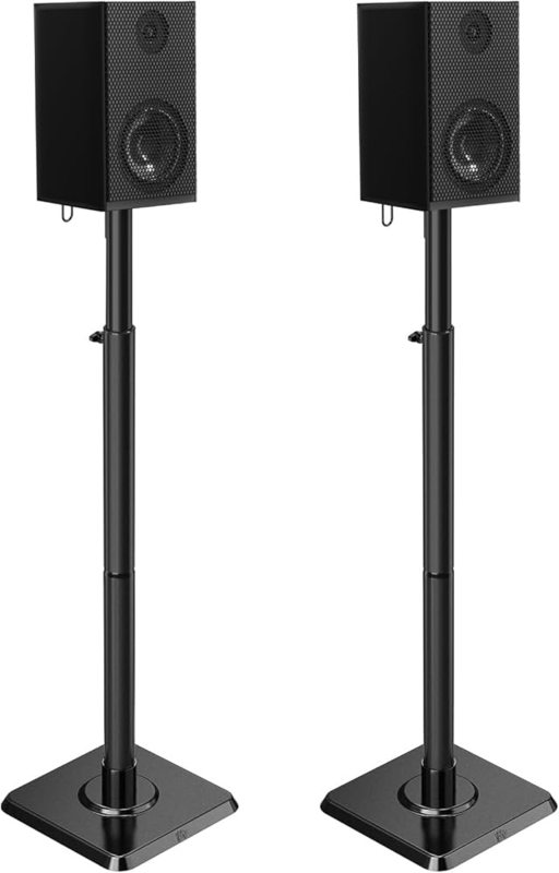 Speaker Stand Satellite Mount Height Adjustable Matte Black