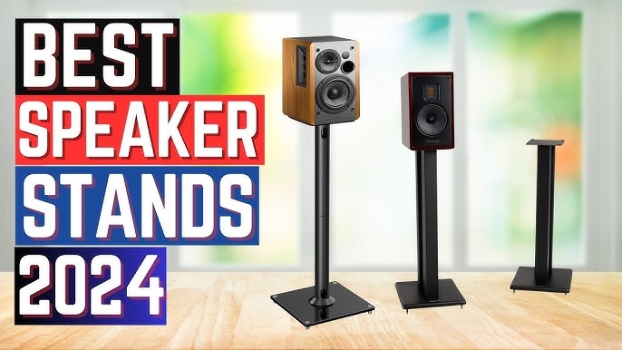 Speaker Stand Spiked Base Central Pillar Matte Finish Contemporary Design