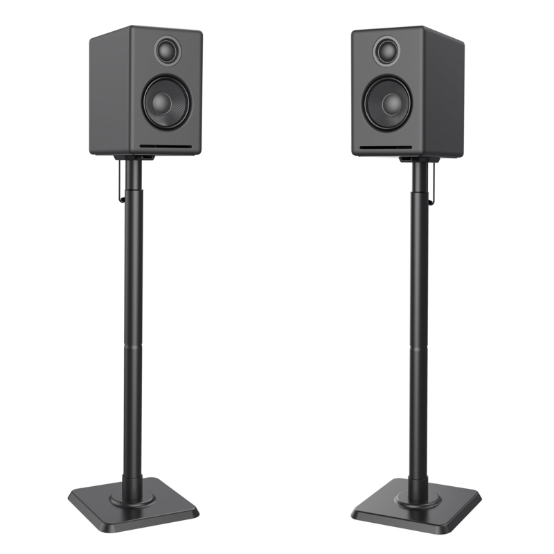 Speaker Stands Cable Management Clips Height Adjustable Matte Black