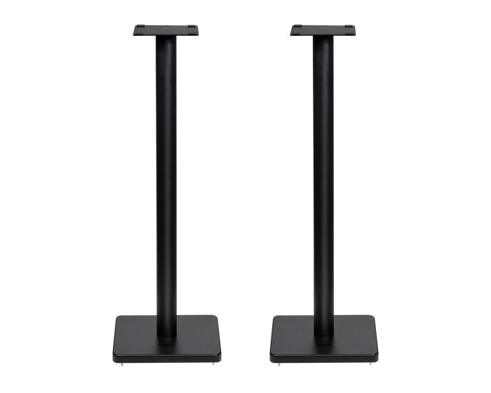 Speaker Stands Central Pillar Square Base Matte Black Metal