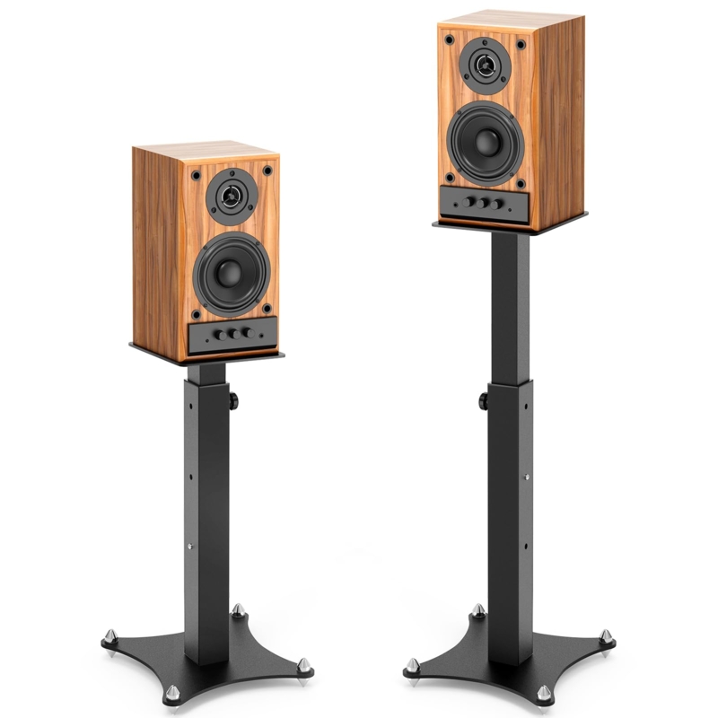 Speaker Stands Four Point Base Adjustable Height Spiked Feet