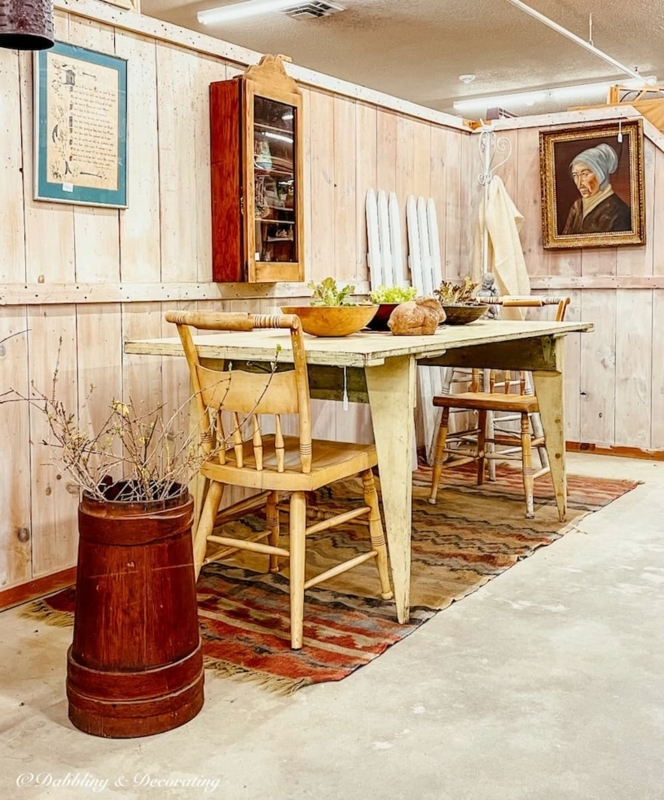 Spindle Back Chair in Honey Yellow Farmhouse Dining Nook Style