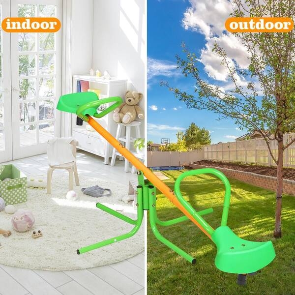 Spinning Seesaw with Indoor Outdoor Versatility and Tripod Base