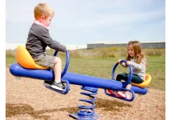 Spring Mounted Seesaw with High Back Seats and Footrest Bars