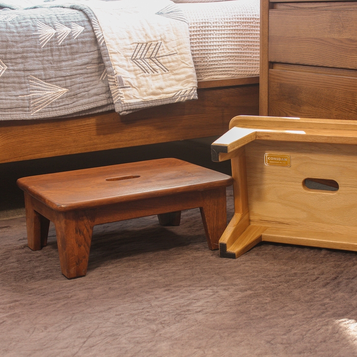 Step Stool crafted from Solid Oak Wood with Handle Cutout