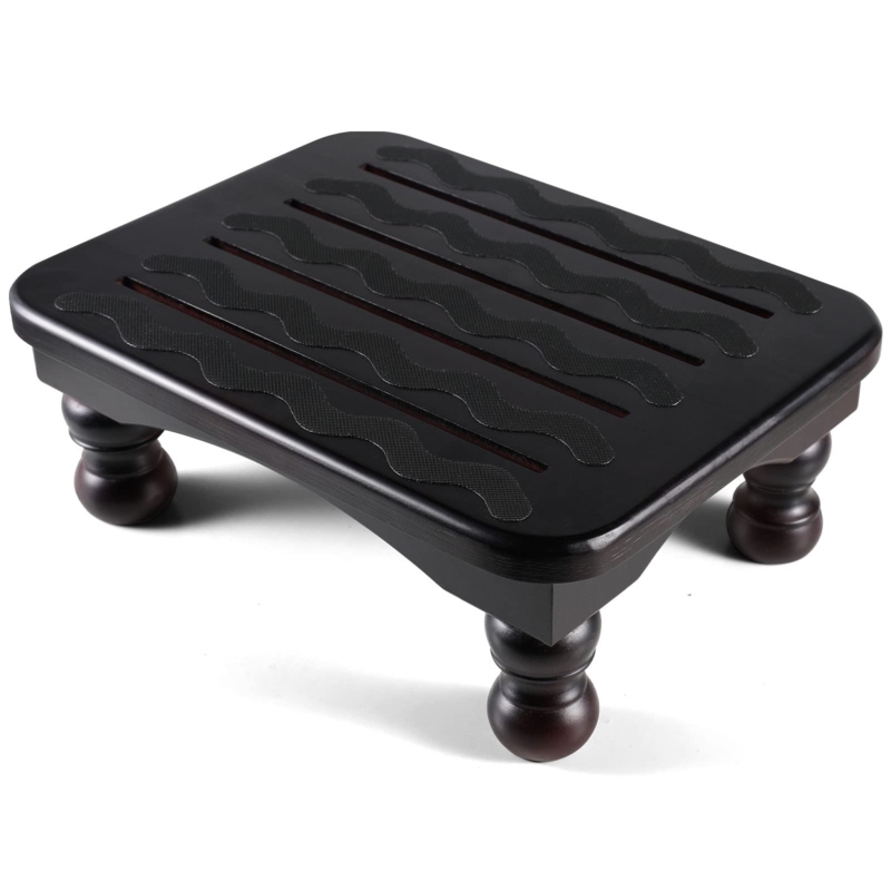 Step Stool featuring Wavy Non-Slip Treads and Turned Legs