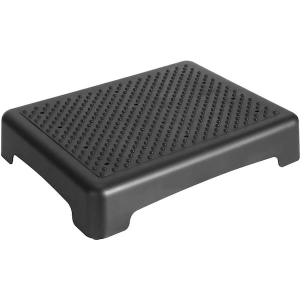 Step Stool with Textured Top Surface, Matte Black Low Profile
