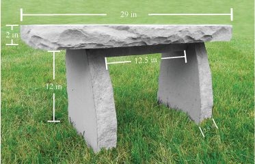 Stone-Like Garden Bench with Chiseled Edges and 29-Inch Width