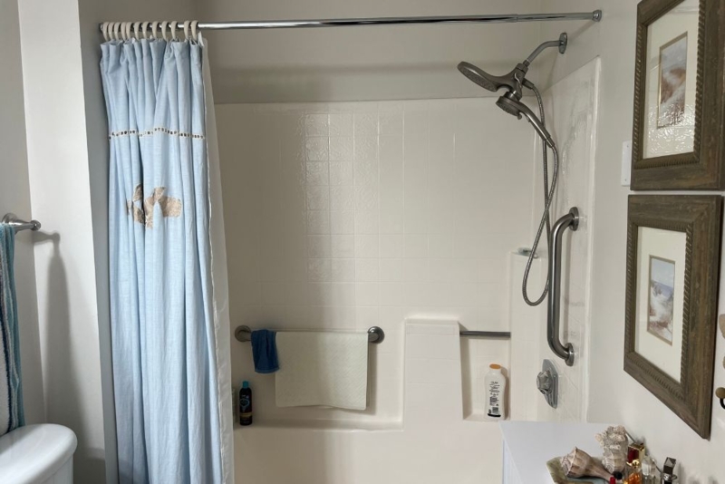 Straight Tension Shower Rod Polished Chrome Telescopic Design