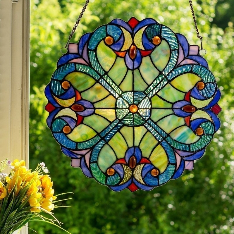 Sun Catcher Bohemian Mandala Pattern with Scalloped Edges