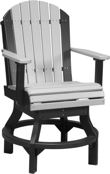 Swivel Bar Stool Dove Grey Circular Footrest Coastal Poly Lumber Seating