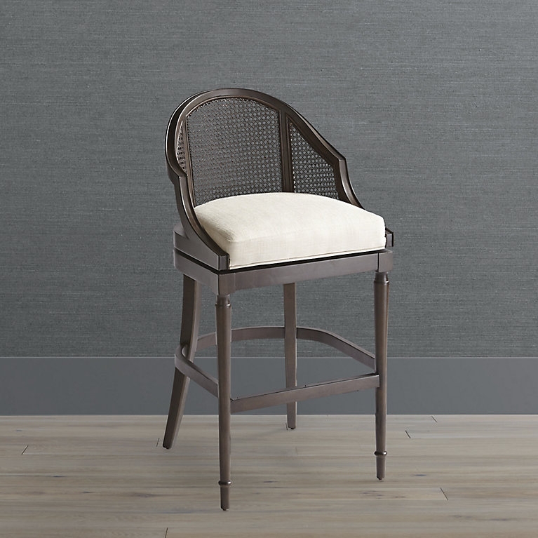 Swivel Bar Stool in Espresso Finish with Ring Turned Legs