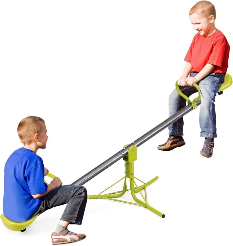 Swivel Teeter Totter with Textured Beam and Lime Green Frame