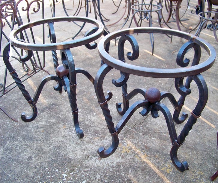 Table Base Twisted Legs Wrought Iron Scrollwork Heavy