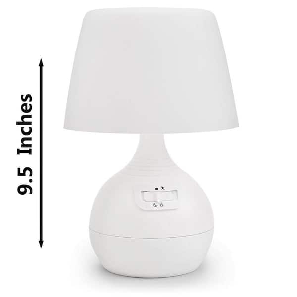 Table Lamp Motion Sensing Compact Design Matte White Battery