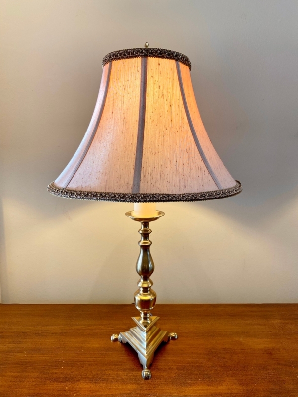 Table Lamp: Traditional Vintage Brass with Decorative Paw Feet